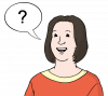 Illustration einer Person mit Sprechblase in der sich ein Fragezeichen befindet.