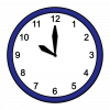 Illustration einer Uhr, die 10.00 Uhr anzeigt.